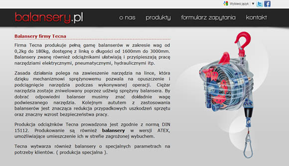 realizacja: strona informacyjna o balanserach